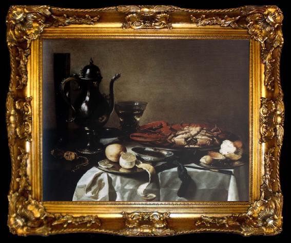 framed  Pieter Claesz Style life with lobster and crab, ta009-2